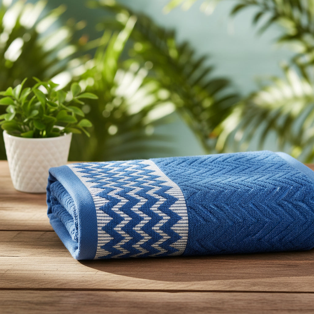 Sanvela  Cotton Bath Towel  |Blue  |  |140cm x 70cm  I 400gsm
