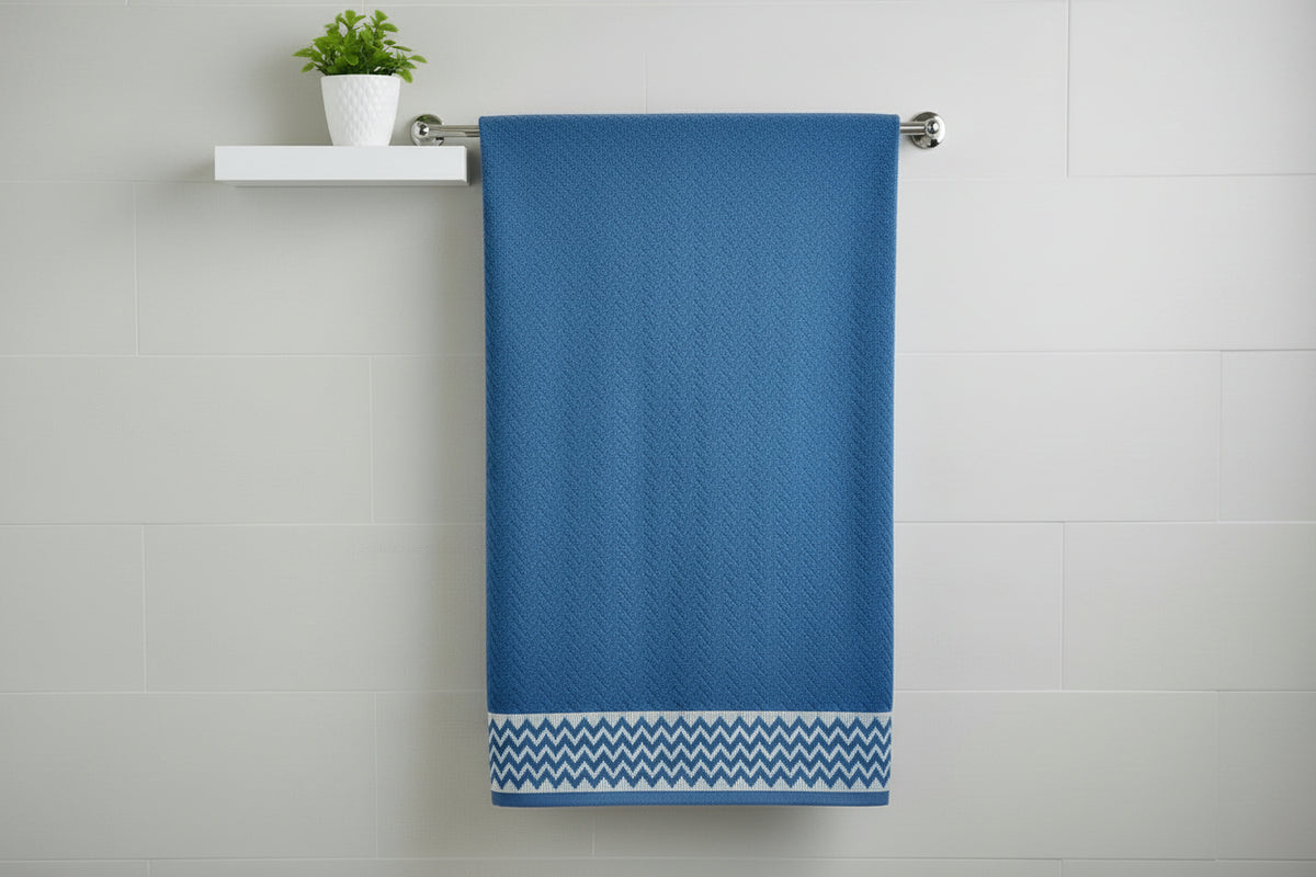 Sanvela  Cotton Bath Towel  |Blue  |  |140cm x 70cm  I 400gsm