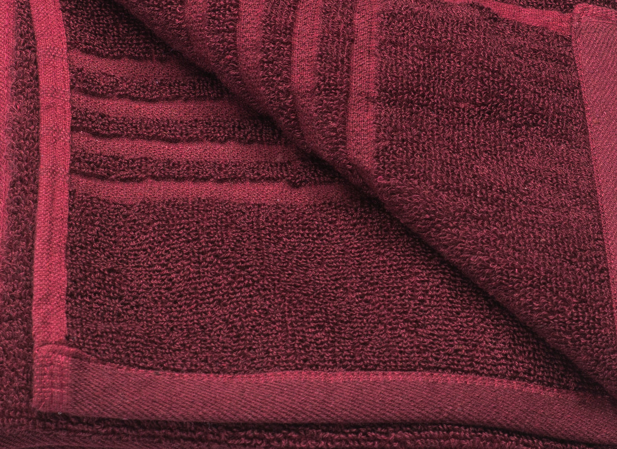 Burgundy Cotton Hand Towel  |405 GSM | 2 Piece |  35cm x 75 cm
