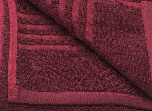 Burgundy Cotton Hand Towel  |405 GSM | 2 Piece |  35cm x 75 cm