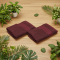 Burgundy Cotton Hand Towel  |405 GSM | 2 Piece |  35cm x 75 cm