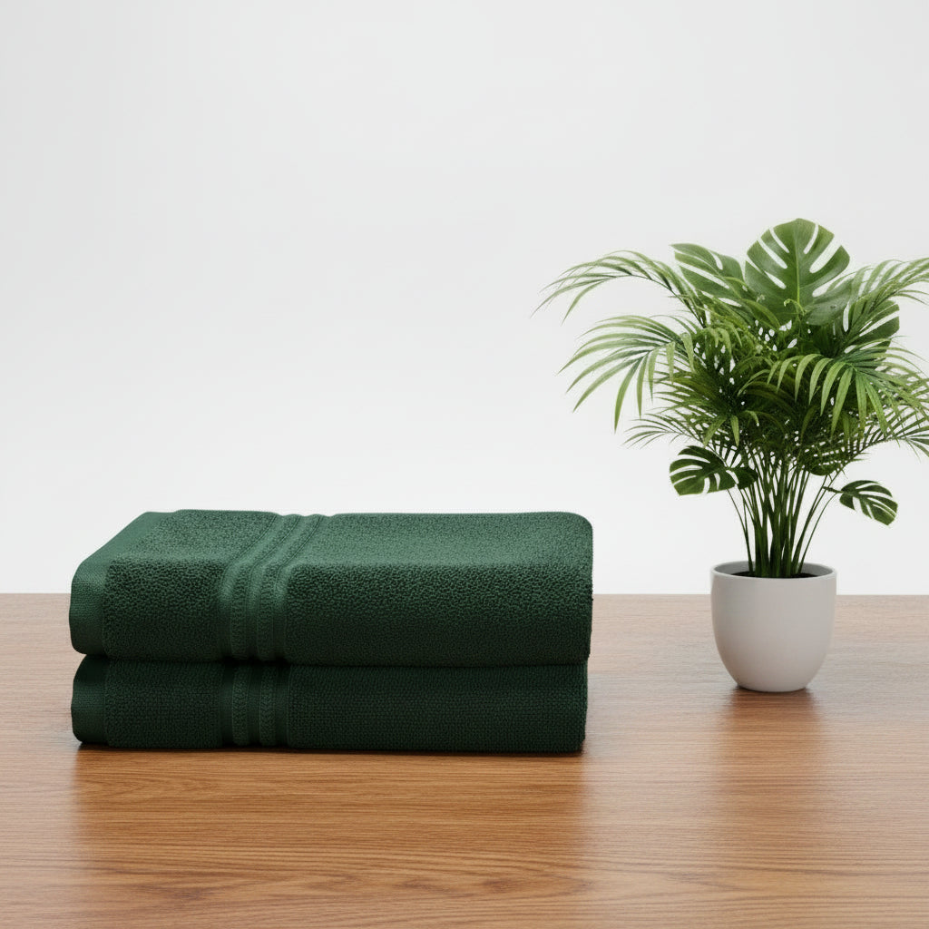 Emerald Green Hand Towel |405 GSM Hand Towel Set of 2 | 53cm x 35cm