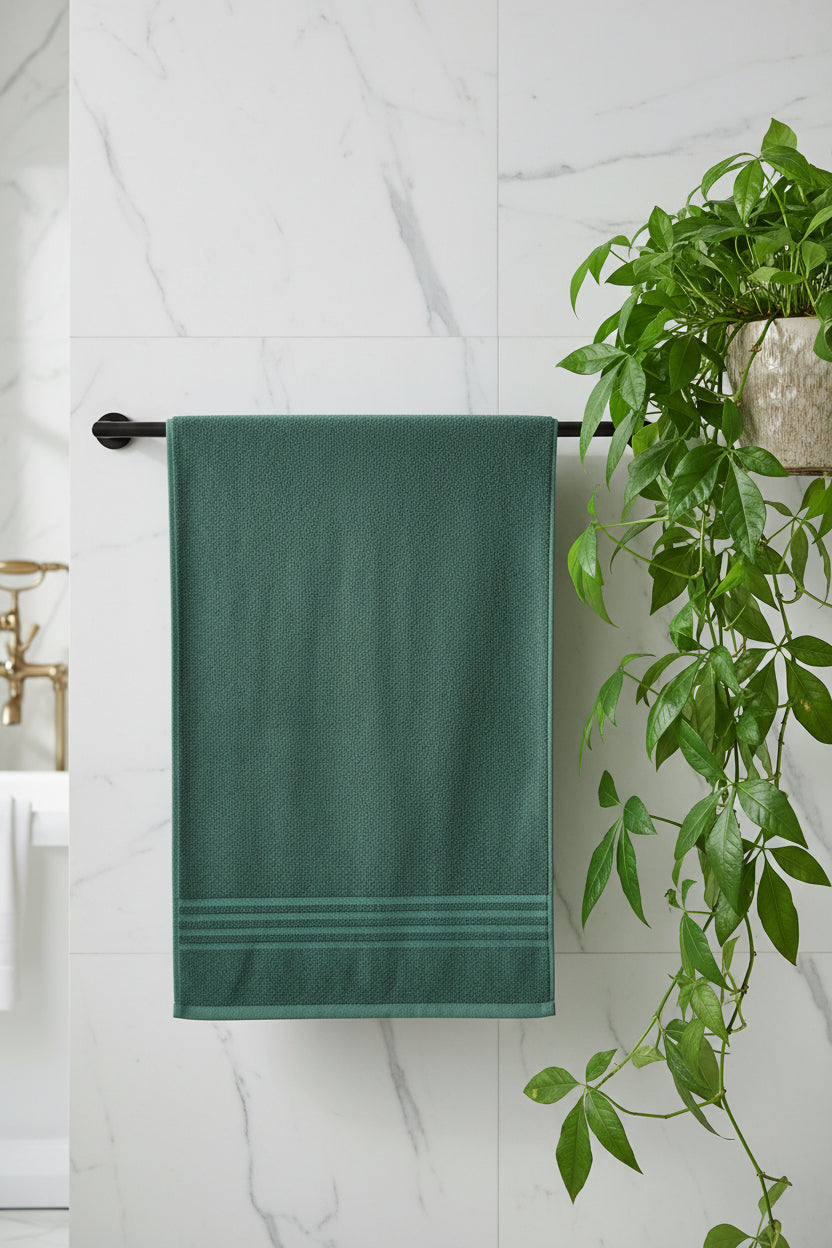 Emerald  Green  Cotton Bath Towel 1 PC | 500 GSM | Cotton | 76cm x 153cm |